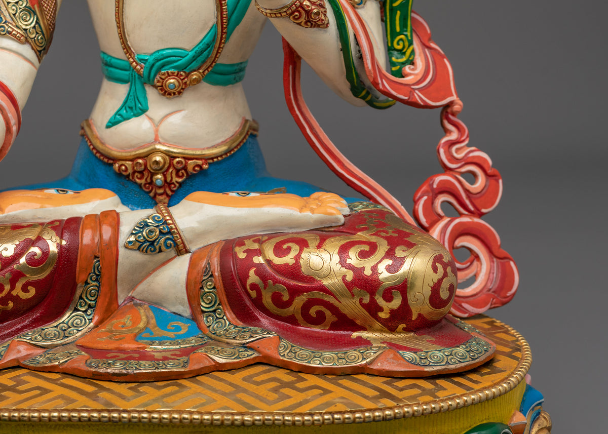 White Tara Handcrafted Buddhist Statue | 24K Gold Gilded