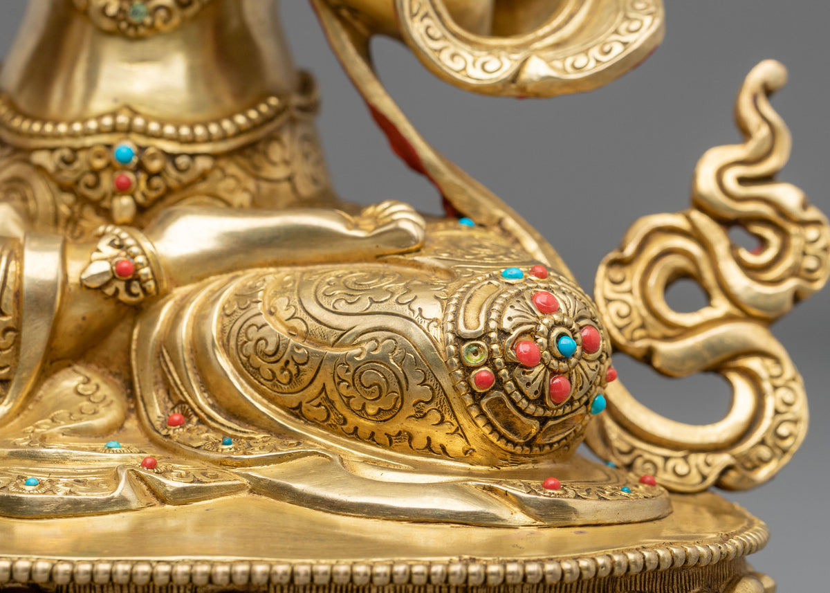 Four-Armed Chenrezig 24K Gold Gilded Sculpture | Bodhisattva of Compassion