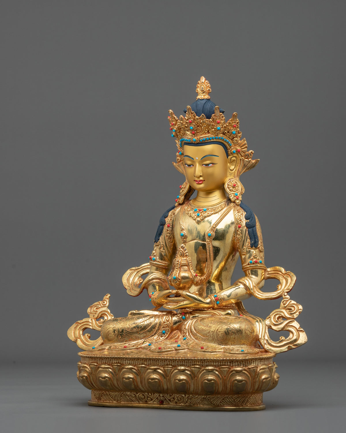 Amitayus Nectar Vase Buddha Statue | Buddha of Longevity and Wisdom
