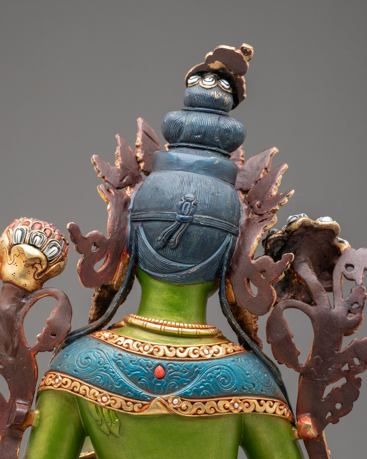 Green Tara Tibetan Buddhist Sculpture | Sacred Meditation Altar Sculpture