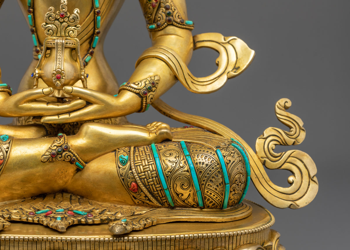 Buddhist Deity Amitayus Copper Figurine | 51cm Handcrafted Statue