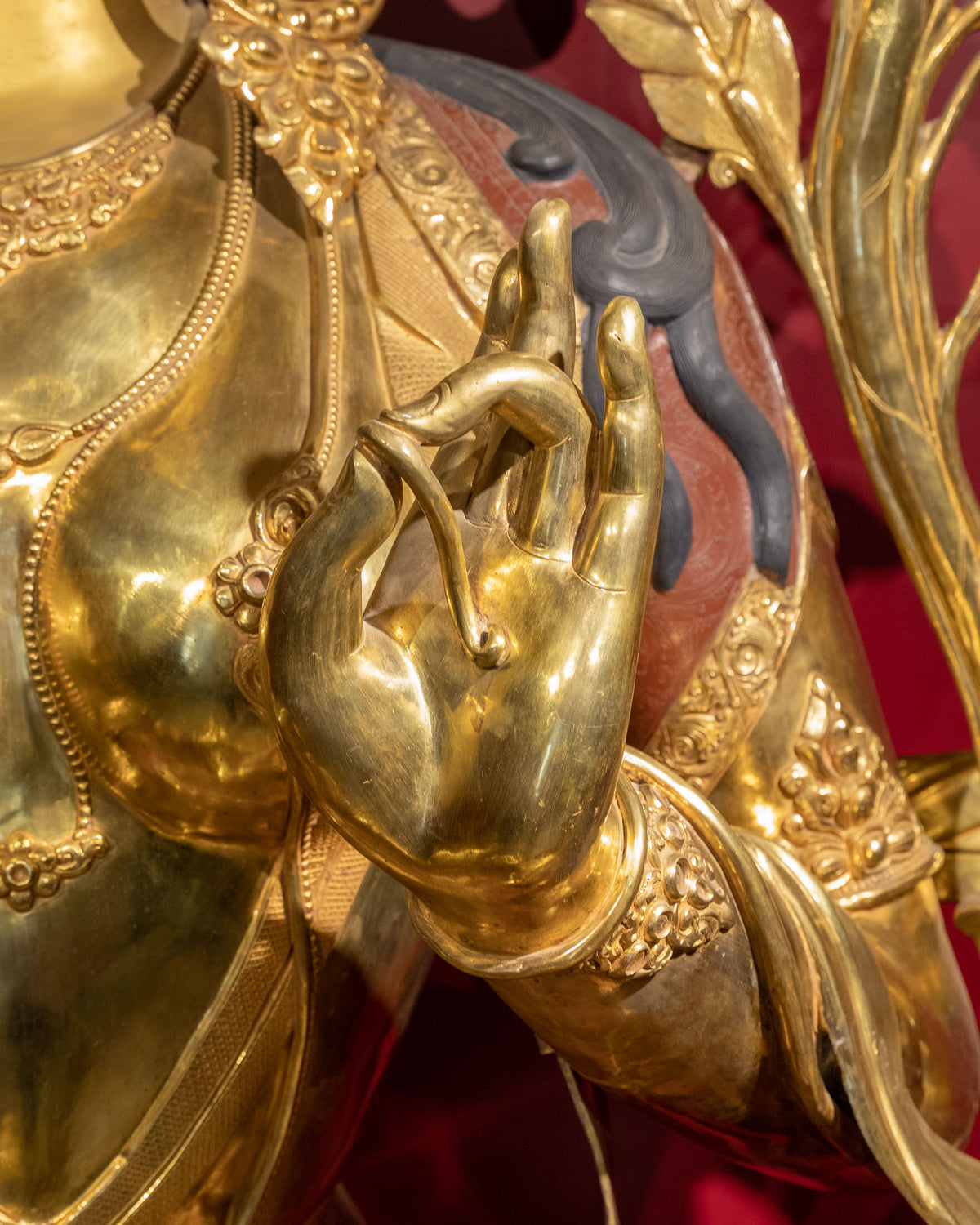 Majestic Copper Sculpture of Green Tara | Goddess of Compassion