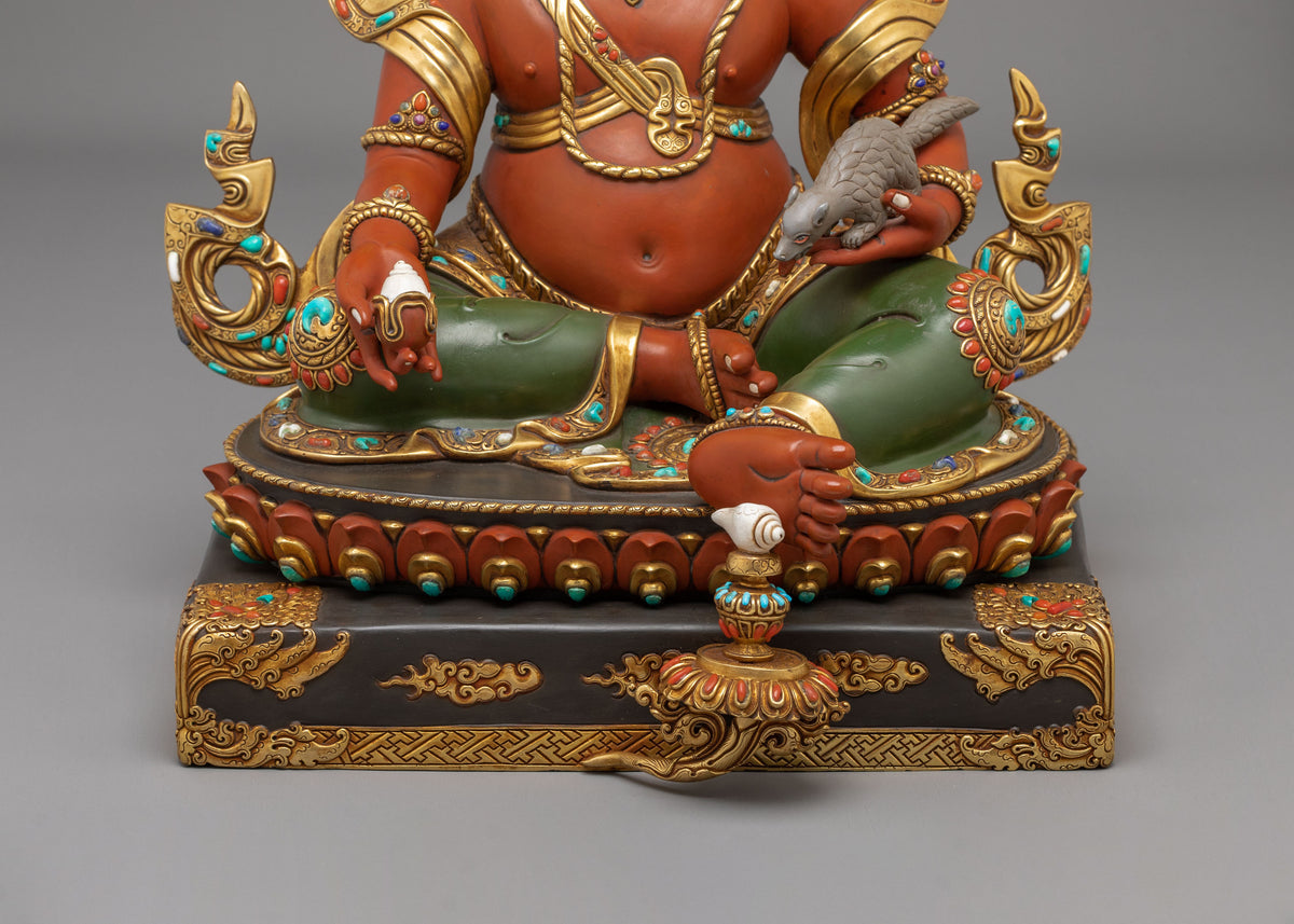 Handmade Copper Statue of Jambhala | Deity of Wealth and Generosity