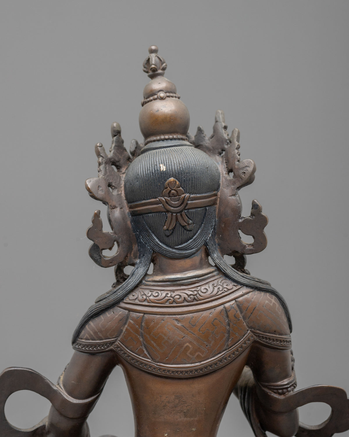 Hand-Carved Vajrasattva Oxidized Statue | Purification Deity