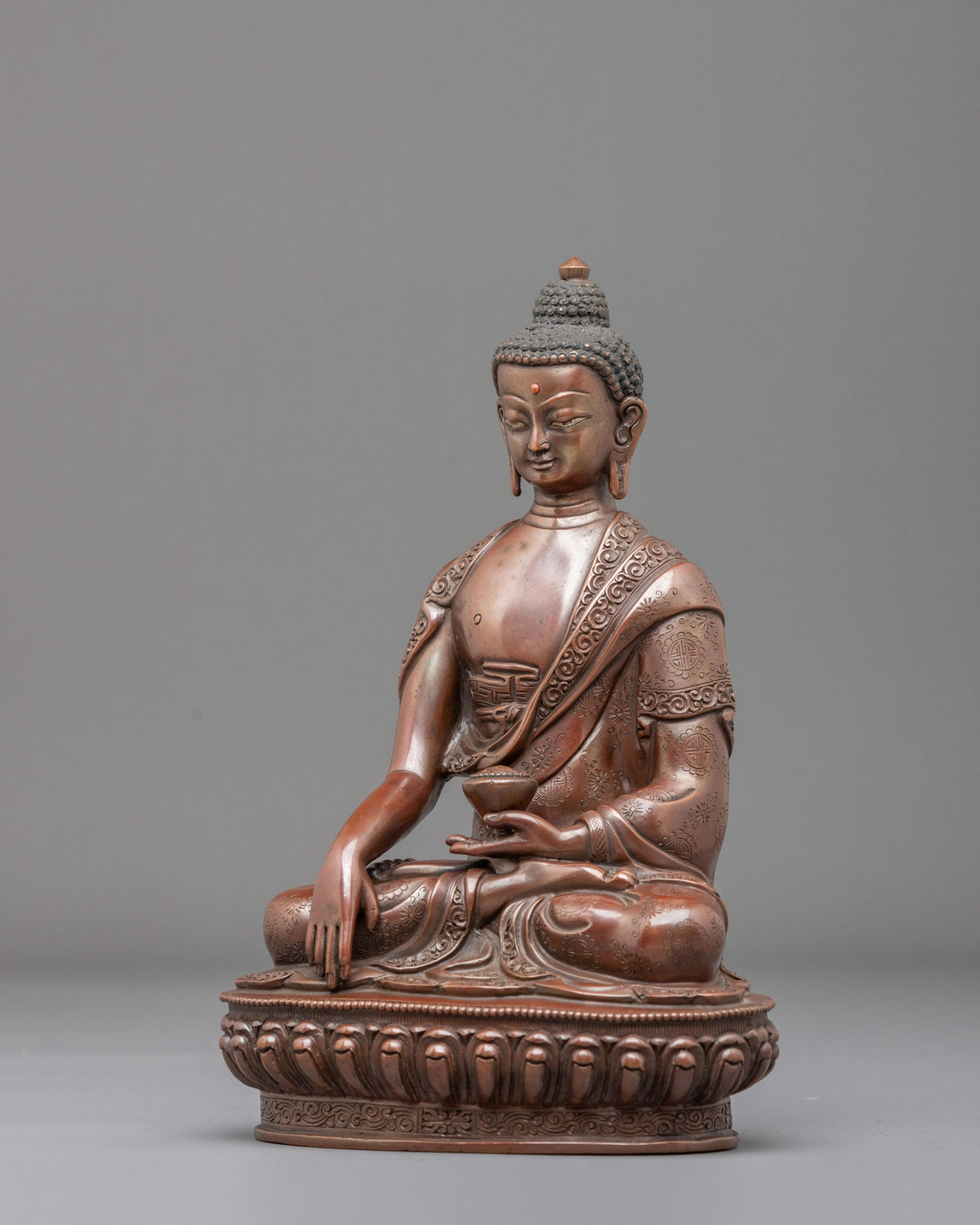 Shakyamuni Buddha Oxidized Sculpture of Enlightenment