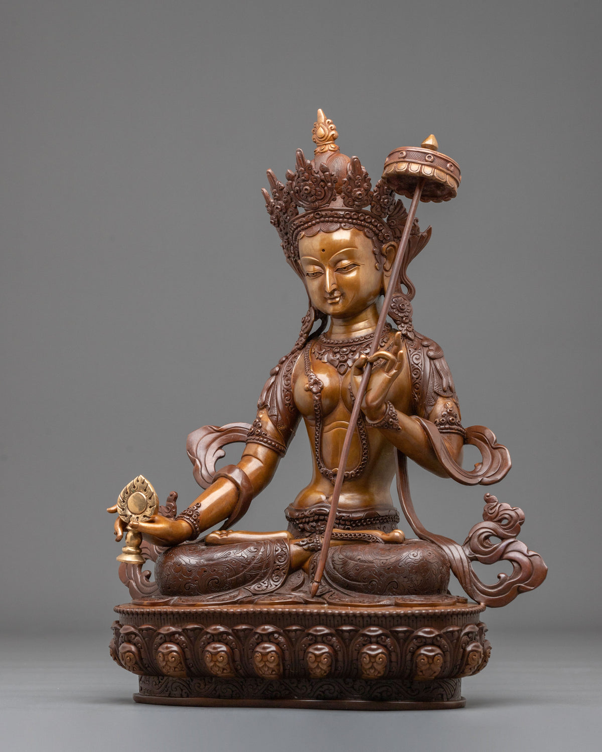 Goddess Dukar Spiritual Statue in Oxidized Copper