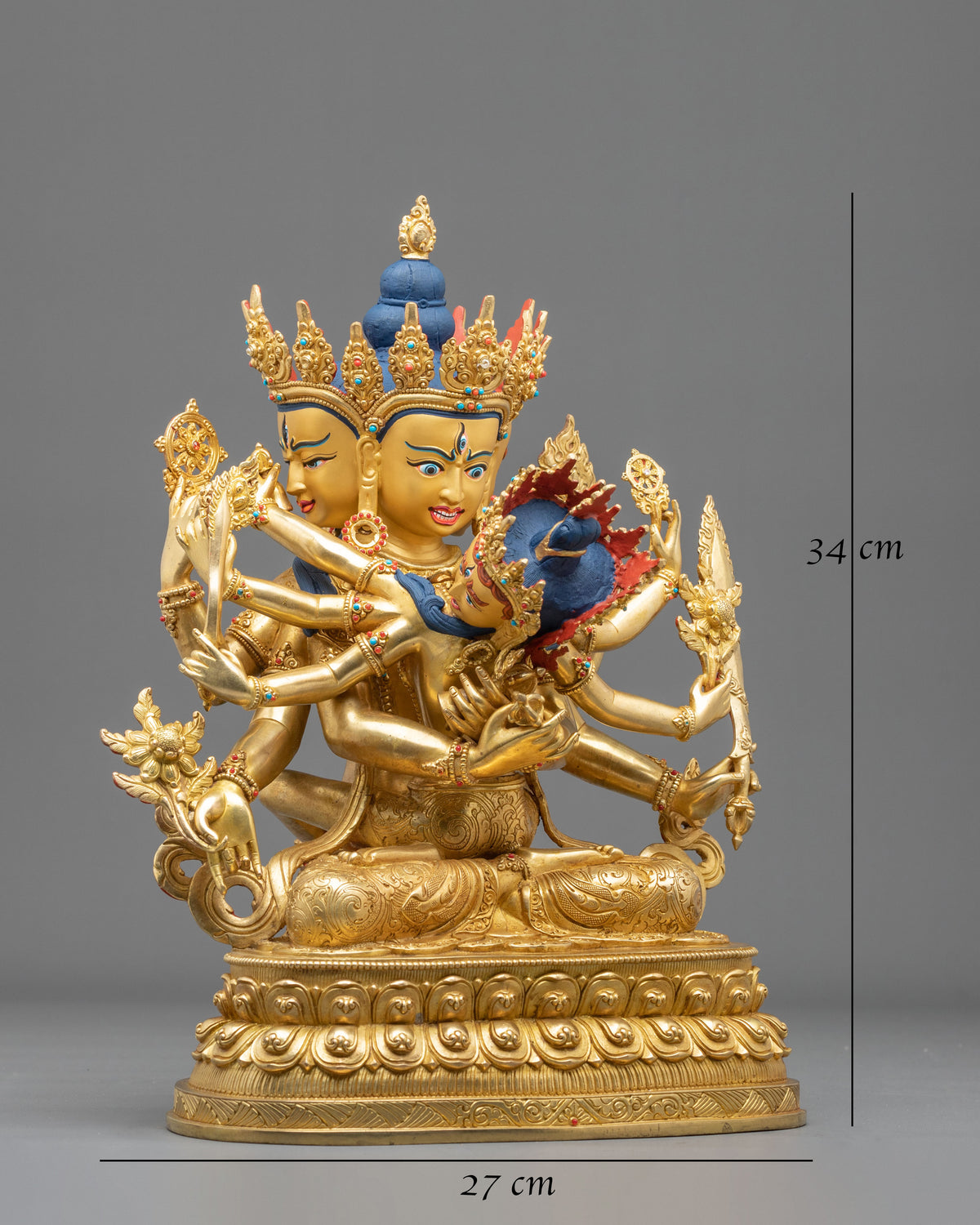 Guhyasamaja Handcrafted Statue with 24K Gold Gilding