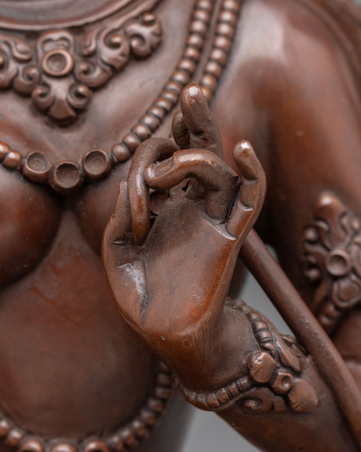 Green Tara Eight Fears Protector Statue | Sacred Buddhist Deity of Compassion