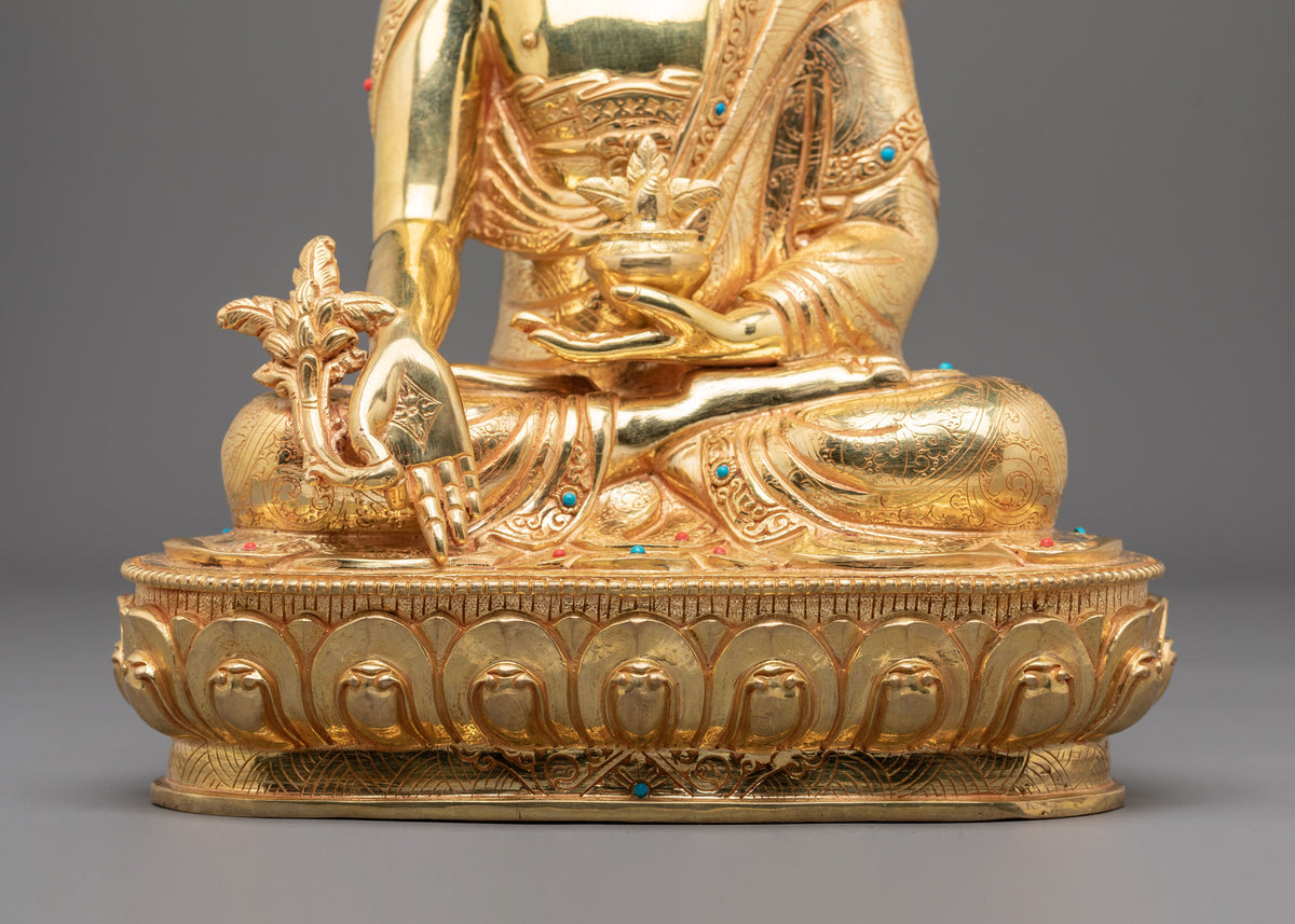 Medicine Buddha Golden Statue | 24K Gold Gilded Figurine