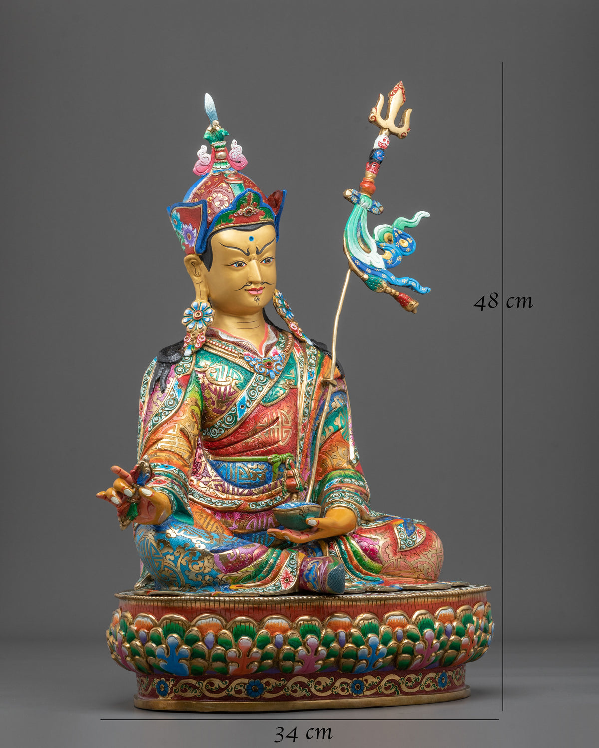 Guru Rinpochhe Sacred Meditation Sculpture | Lotus-Born Master of Vajrayana Buddhism