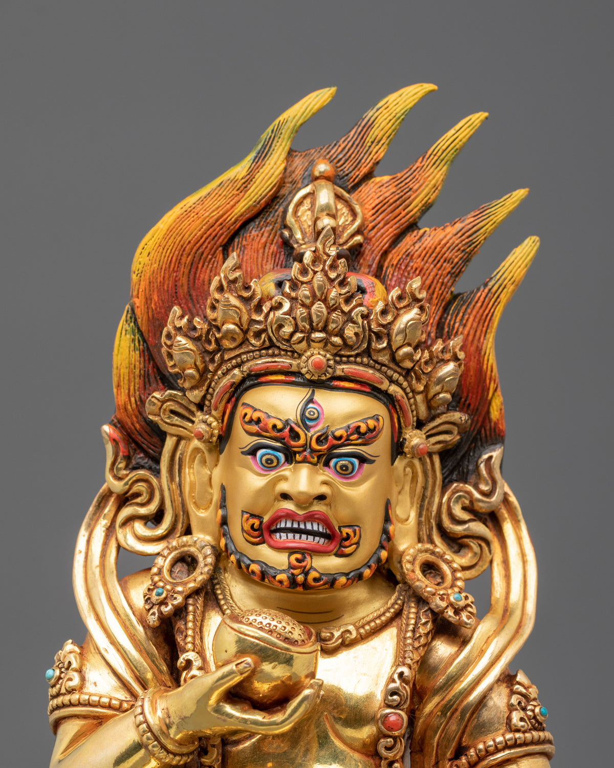 Black Dzambhala Copper Statue | Wrathful Wealth Deity