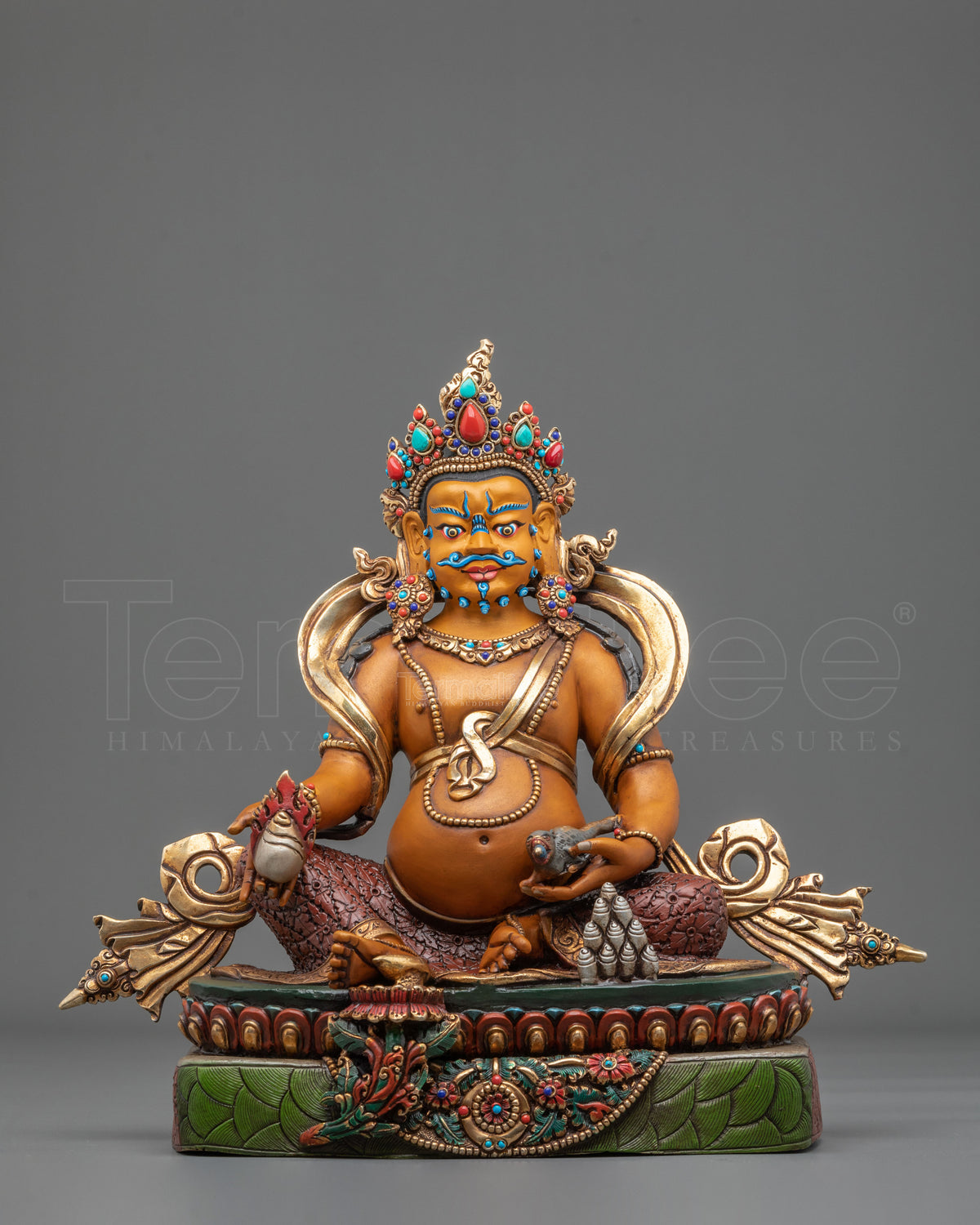 Dzambhala: 24K Gold Gilded Buddhist Handmade Statue