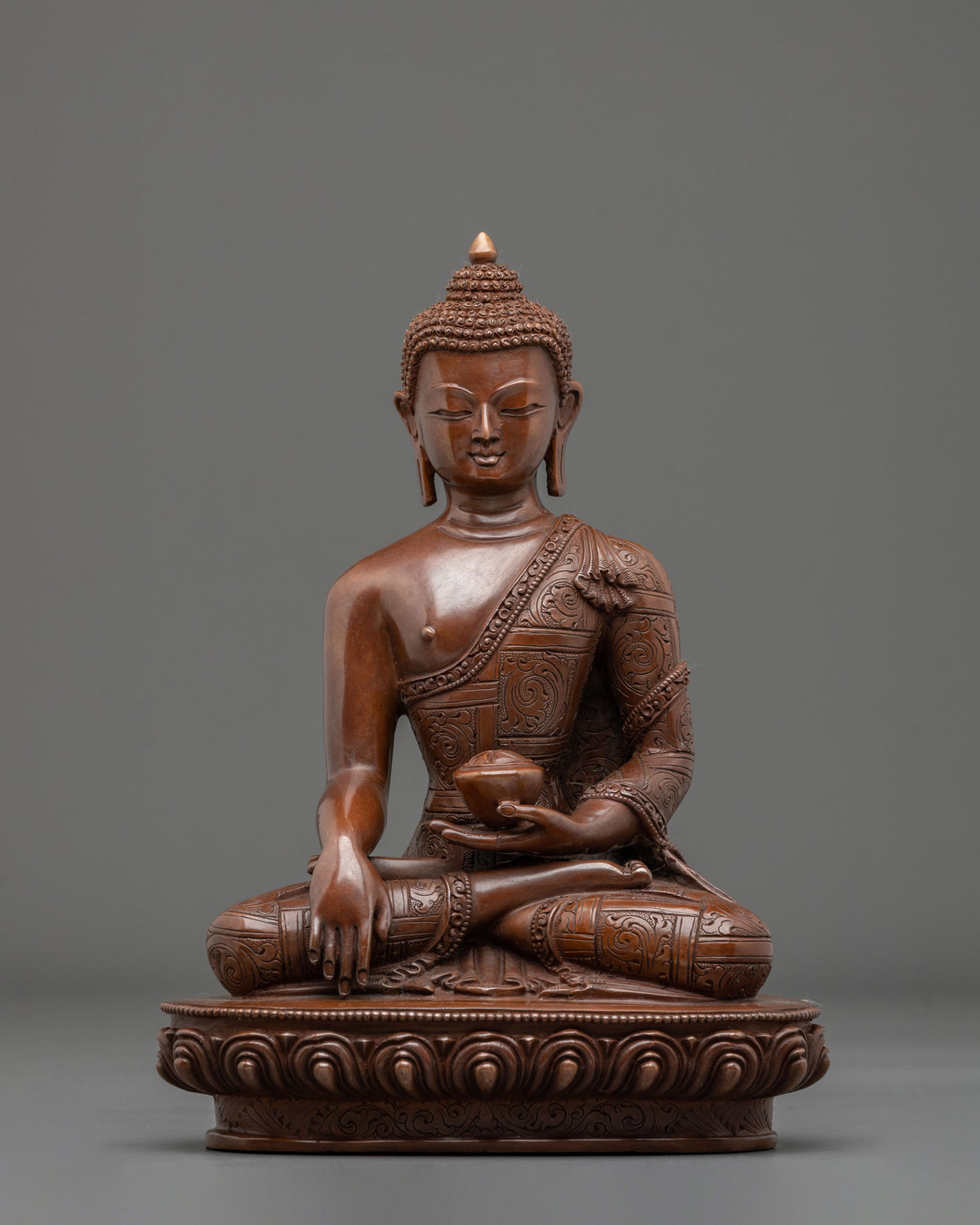 Shakyamuni Buddha Statue | Oxidized Copper Figurine