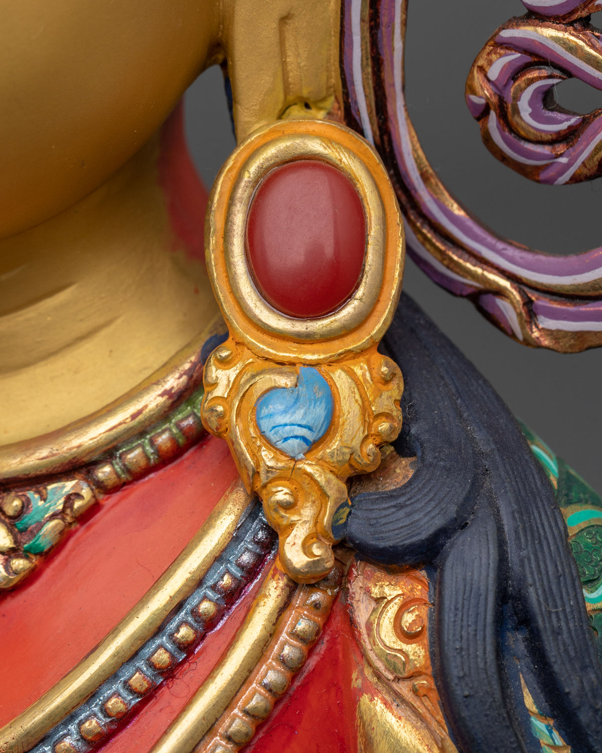 Amitayus Statue: 24K Gold Gilded Handmade Sculpture