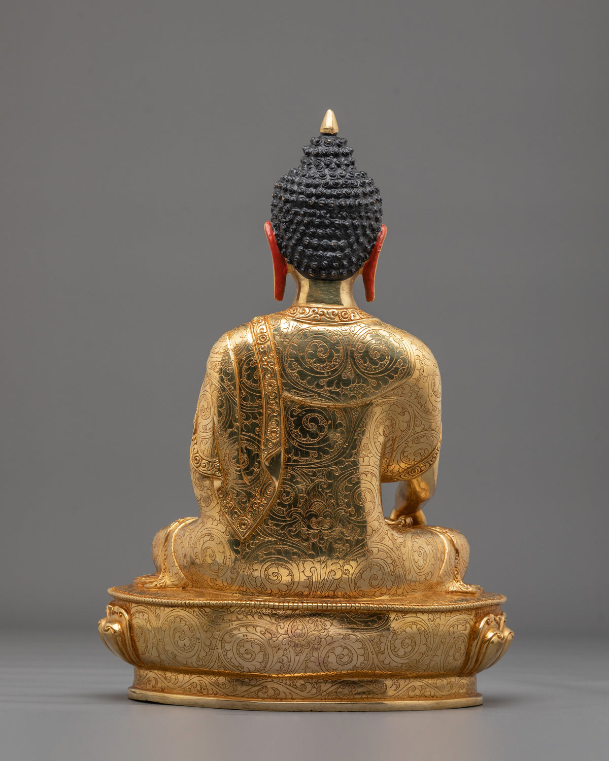 Traditional Copper Statue of Shakyamuni Buddha | 24K Gold Gilded Sculpture
