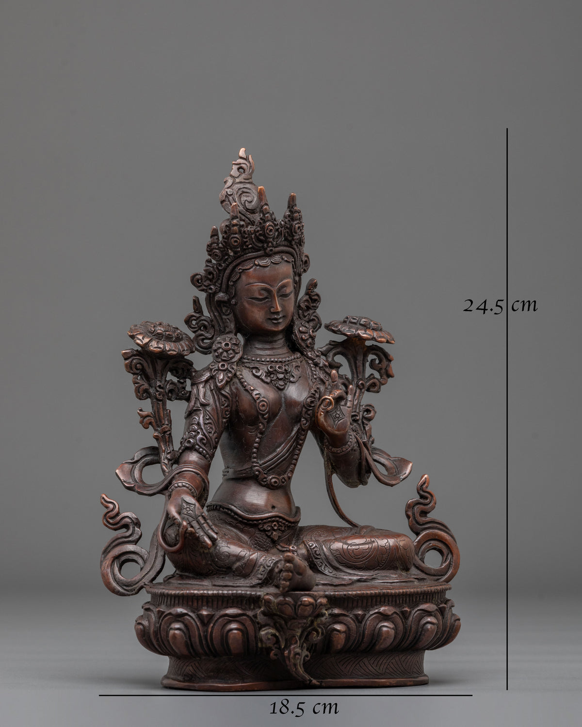 Green Tara Handmade Copper Statue for Meditation