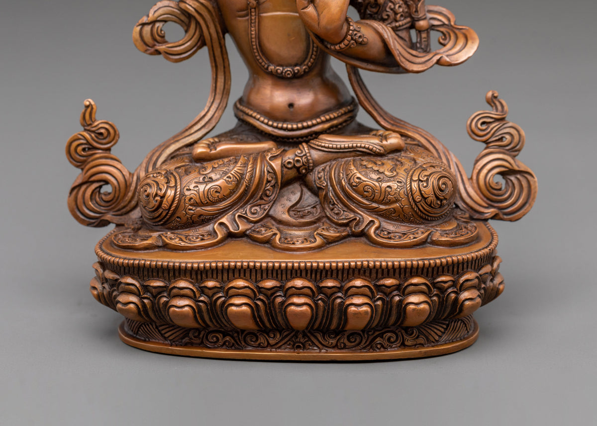 Manjushri Oxidized Copper Sculpture | Himalayan Buddhist Sacred Art