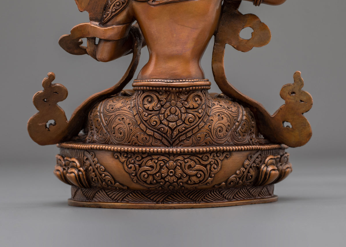 Manjushri Oxidized Copper Sculpture | Himalayan Buddhist Sacred Art