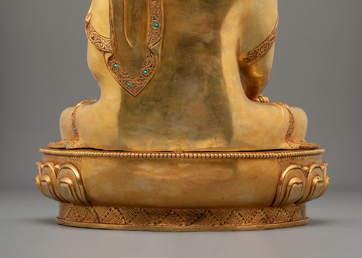 Statue of Shakyamuni Buddha the Enlightened One | 24K Gold Gilded