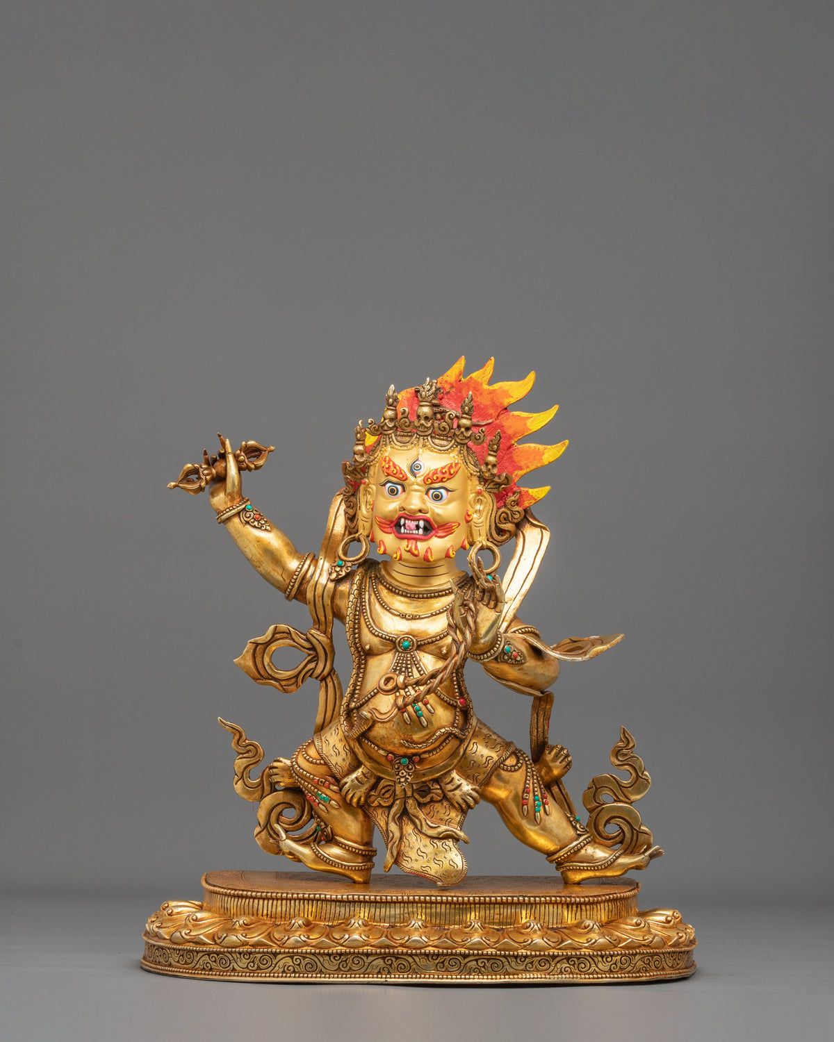 Vajrapani Wrathful Deity Statue | 24K Gold Gilded Copper Statue