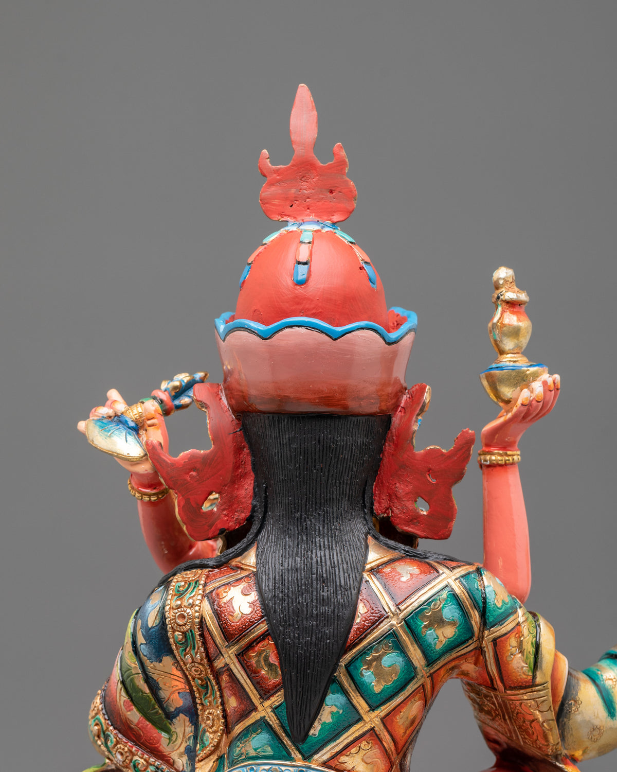 Guru Rinpoche Sculpture with Consort | Buddhist Handmade Artwork