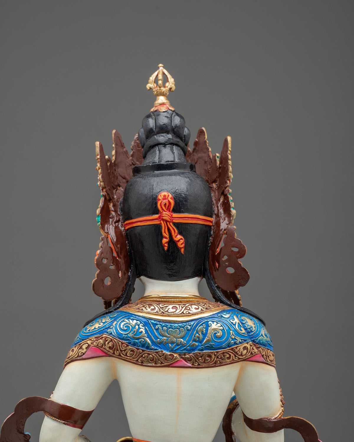 Vajrasattva Vajrayana Altar Statue with Gemstone Adornments