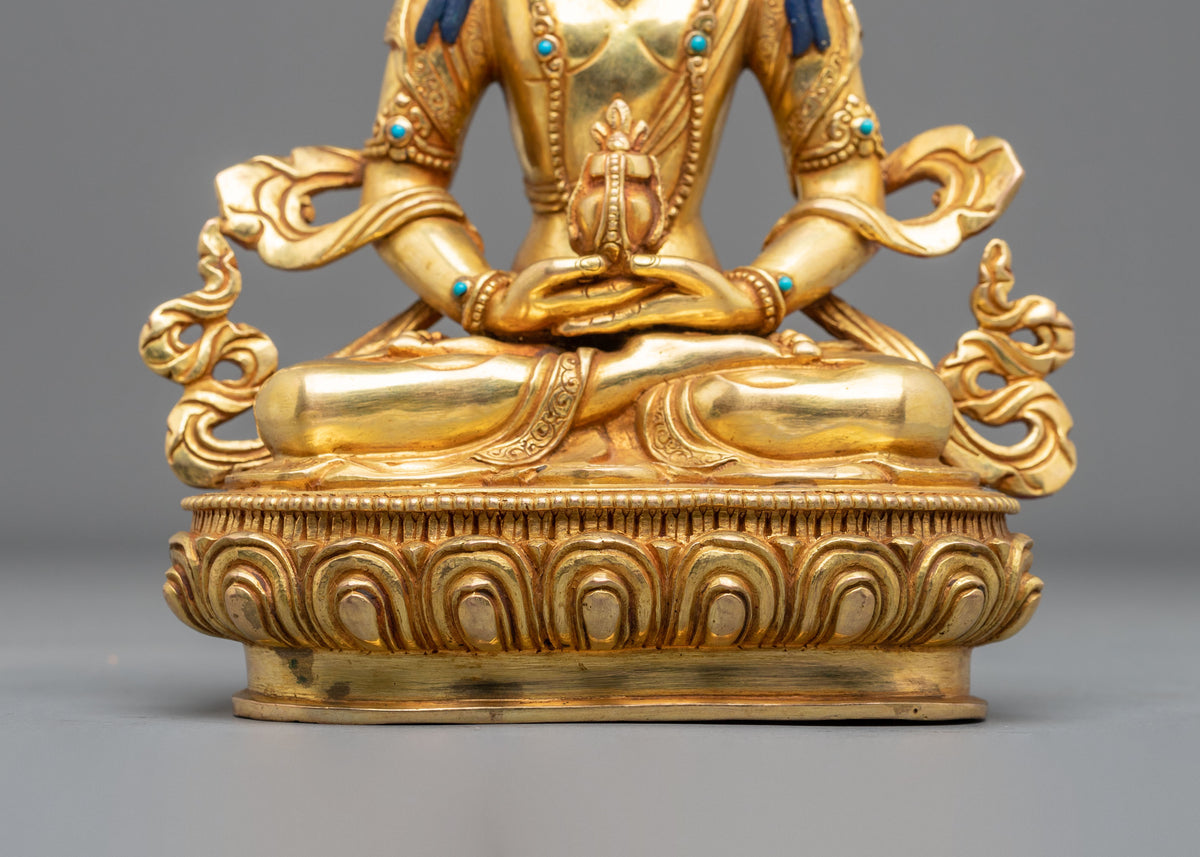 24k Gold Coated Amitayus Sculpture | Buddha of Longevity