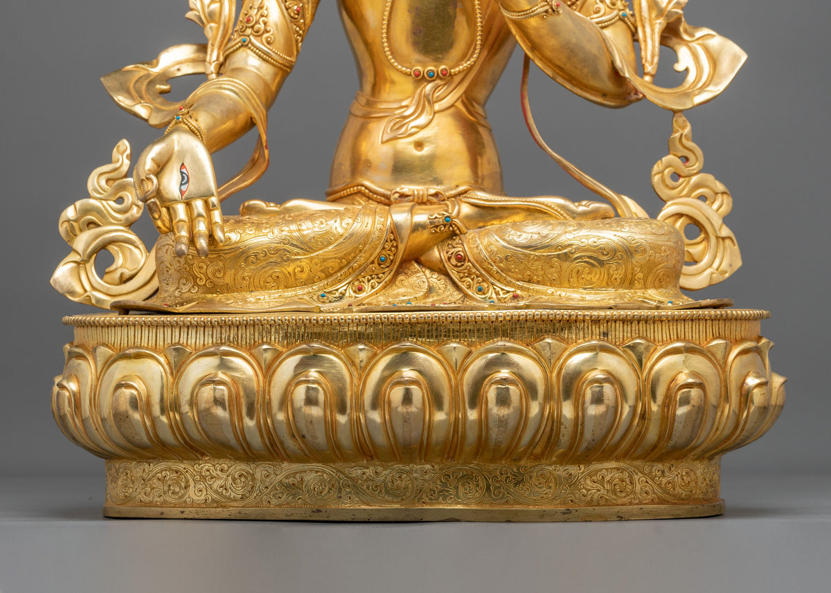 Long Life Goddess White Tara Sculpture | Goddess of of Compassion and Longevity