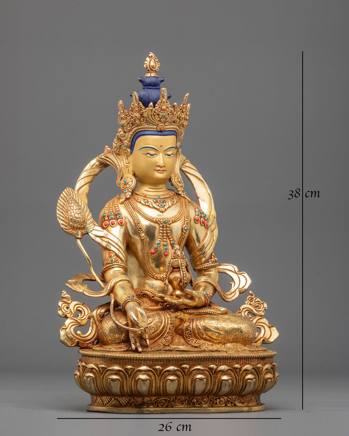 shitigarbha Bodhisattva Figurine | 24K Gold Gilded Buddhist Sculpture