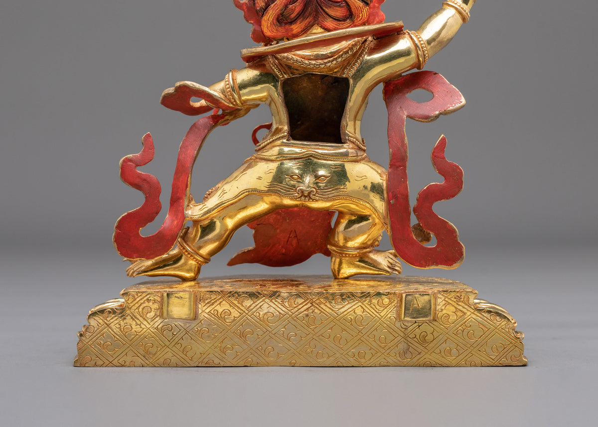 Vajrapani Force of Awakening Sculpture | 24K Gold Gilded Buddhist Protector