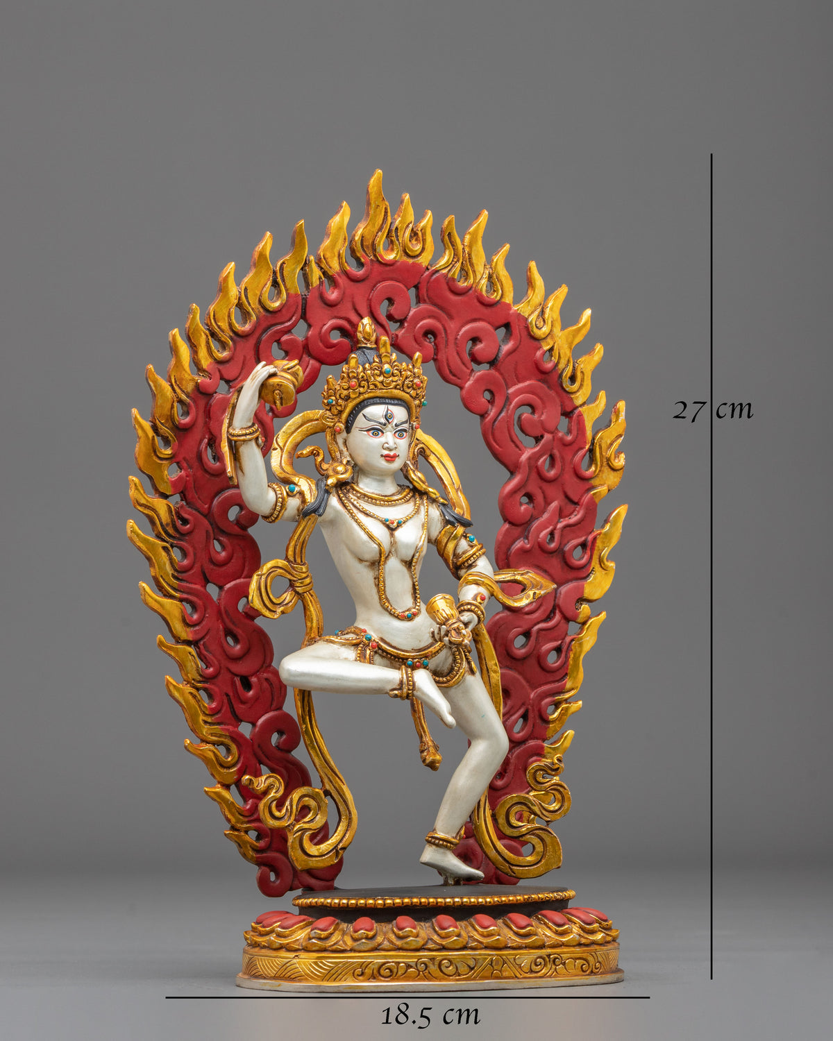 Machig Labdron Vajrayana Statue | Copper Statue with Hand carved Gemstones