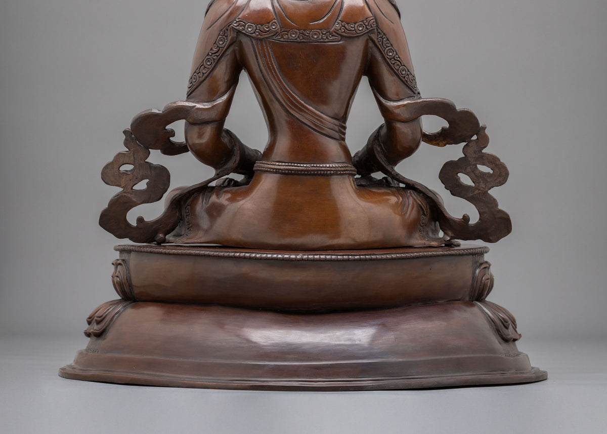 Amitayus Oxidized Copper Statue: Symbol of Longevity and Merit