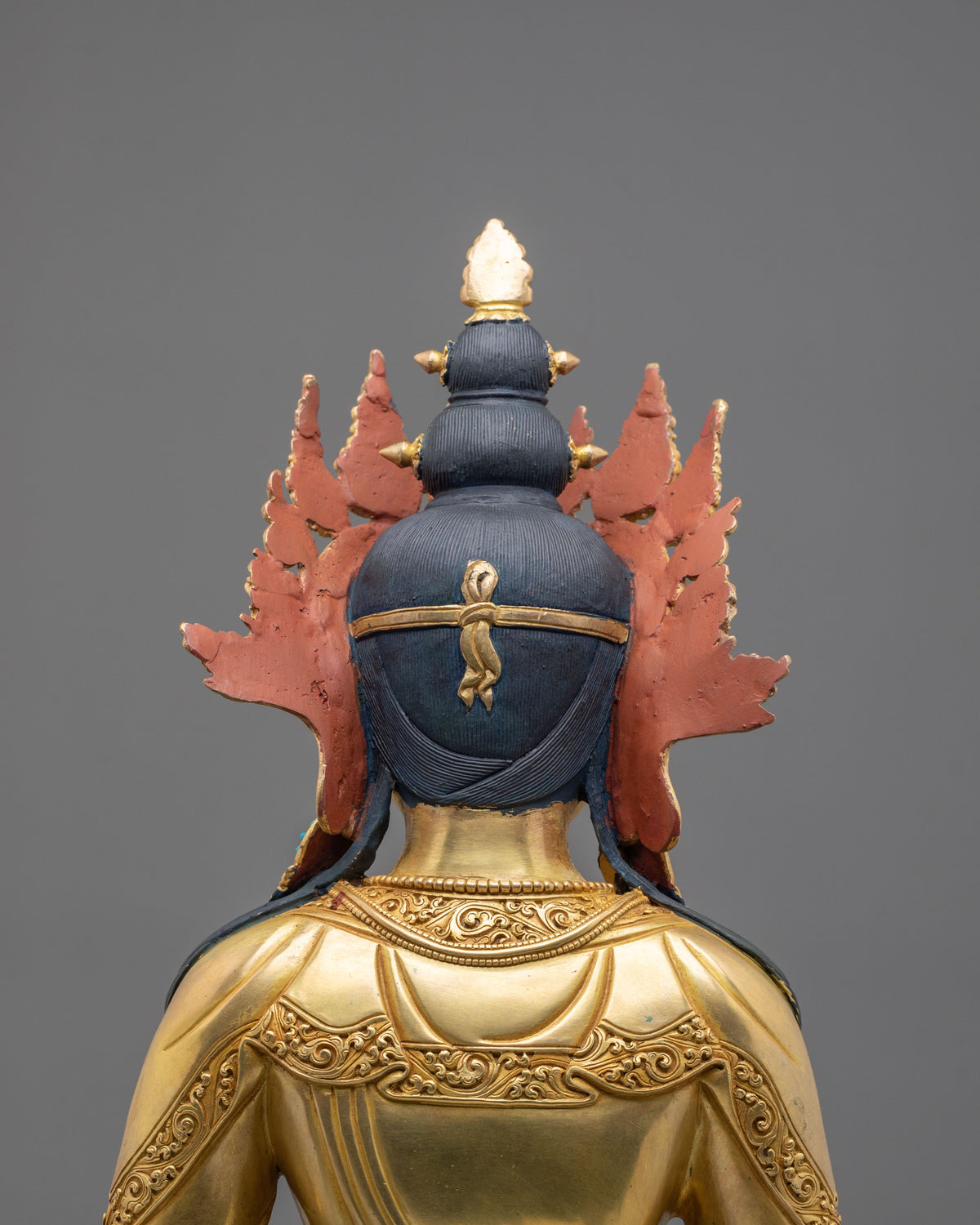 Amitayus Sculpture | 24k Gold Gilded Tibetan Sculpture
