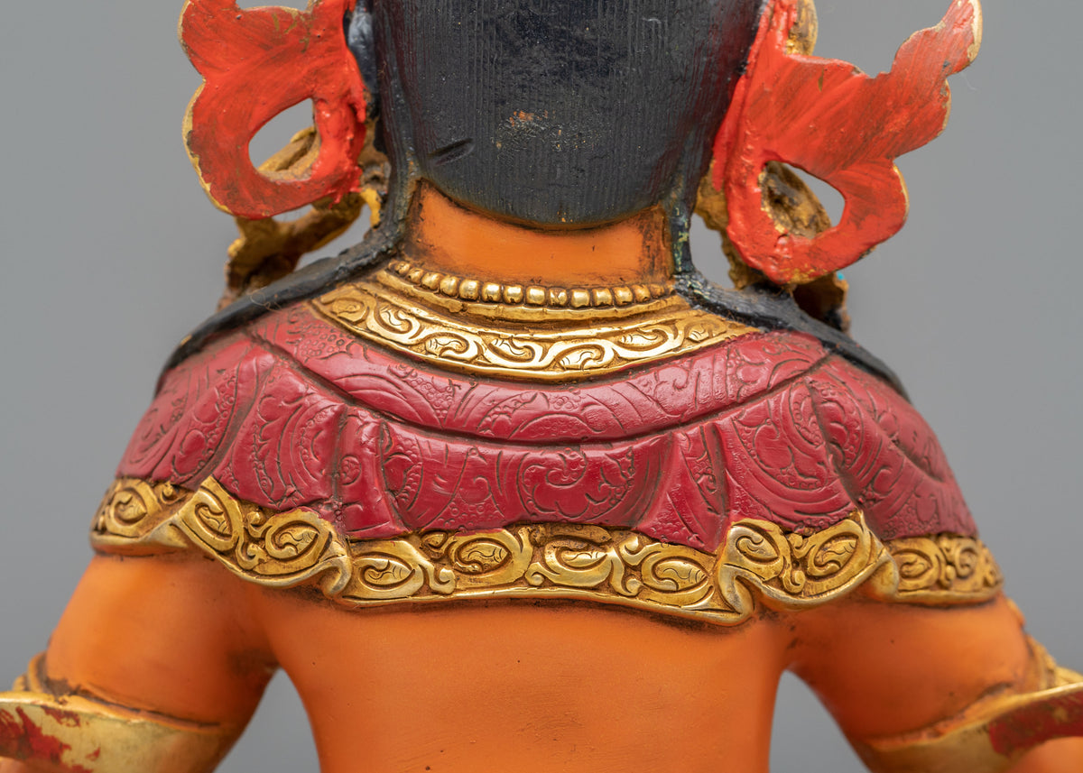 Dzambhala Sculpture | 24K Gold Gilded Buddhist Deity Figurine