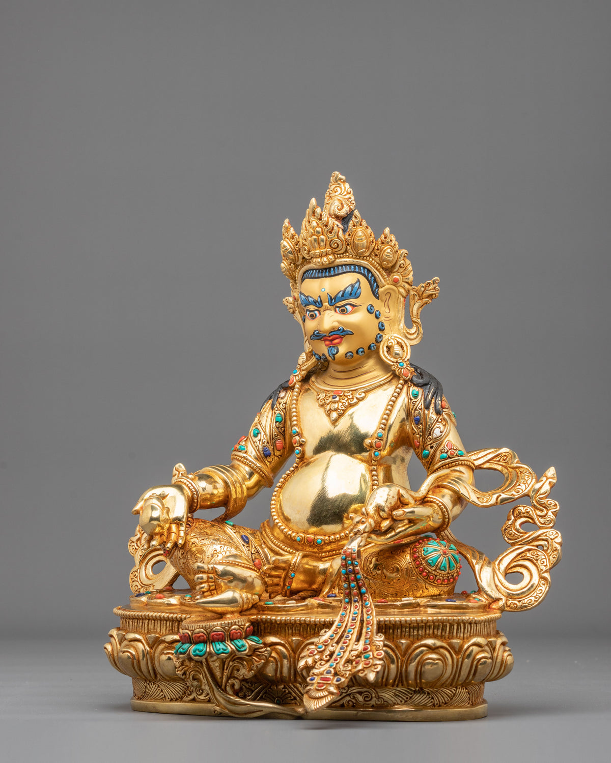 Dzambhala Sacred Handmade Statue: Wealth Deity of Prosperity and Generosity