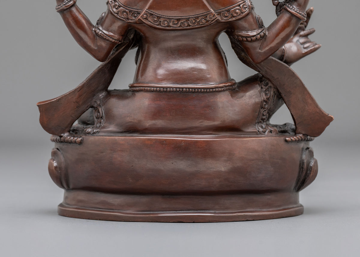 Ganesh Remover of Obstacles Statue | Oxidized Copper Hindu Deity Sculpture