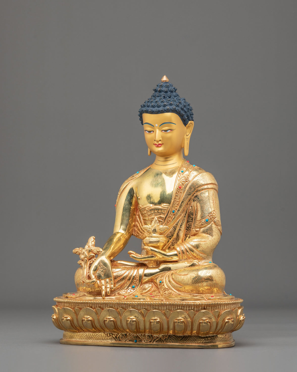 Medicine Buddha Golden Statue | 24K Gold Gilded Figurine