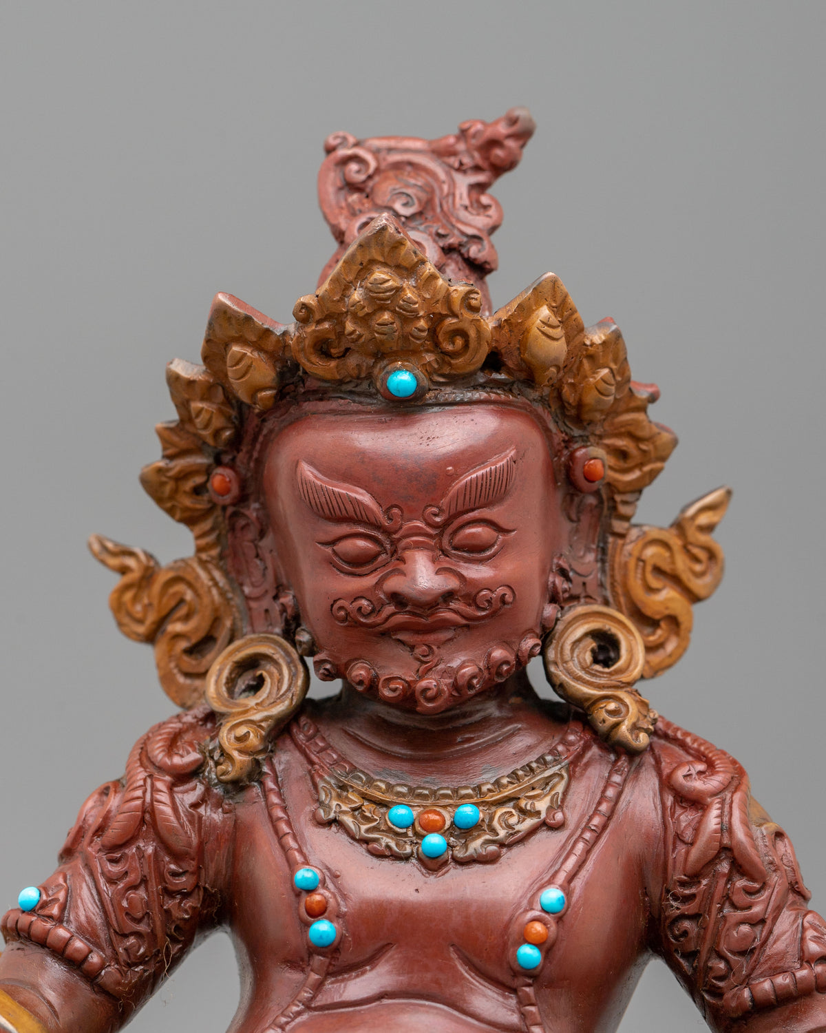 God Dzambhala Spiritual Statue in Oxidized Copper