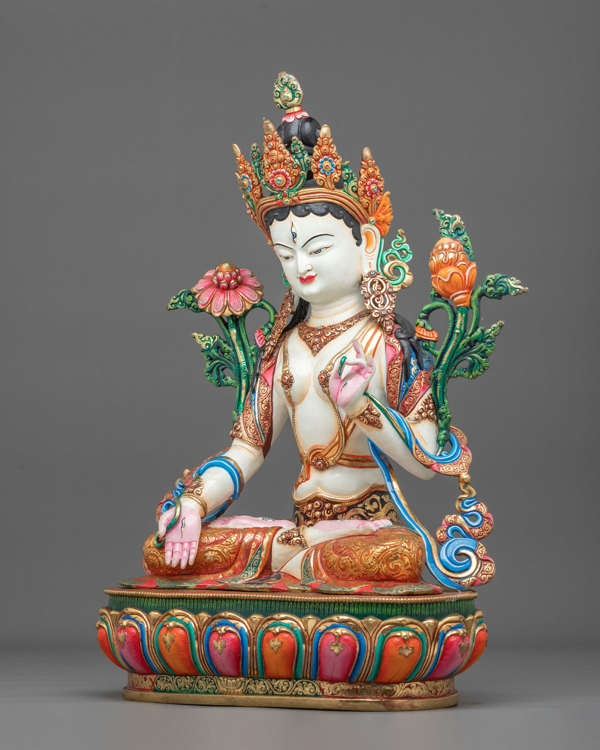 White Tara Statue: Buddhist Deity of Compassion and Longevity