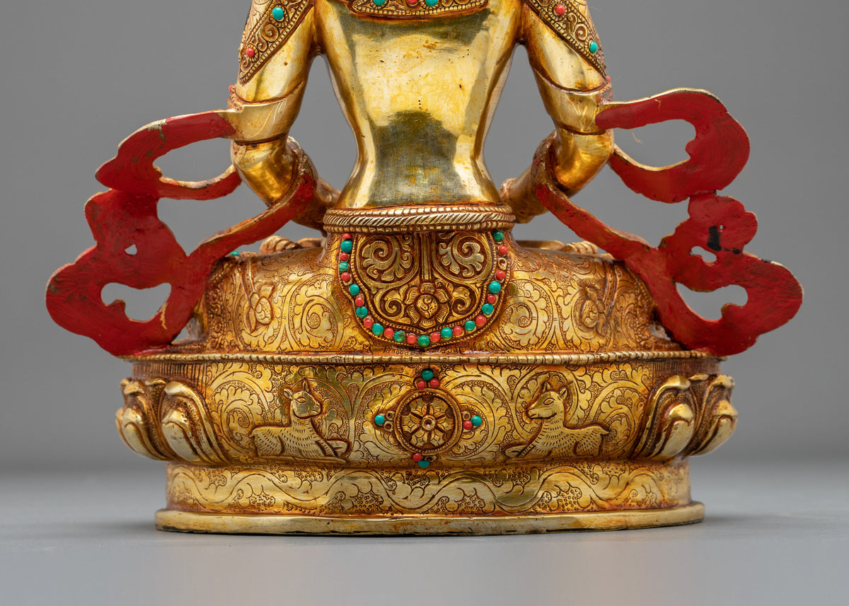 Amitayus 24K Gold Glided Statue: Buddha of Long Life
