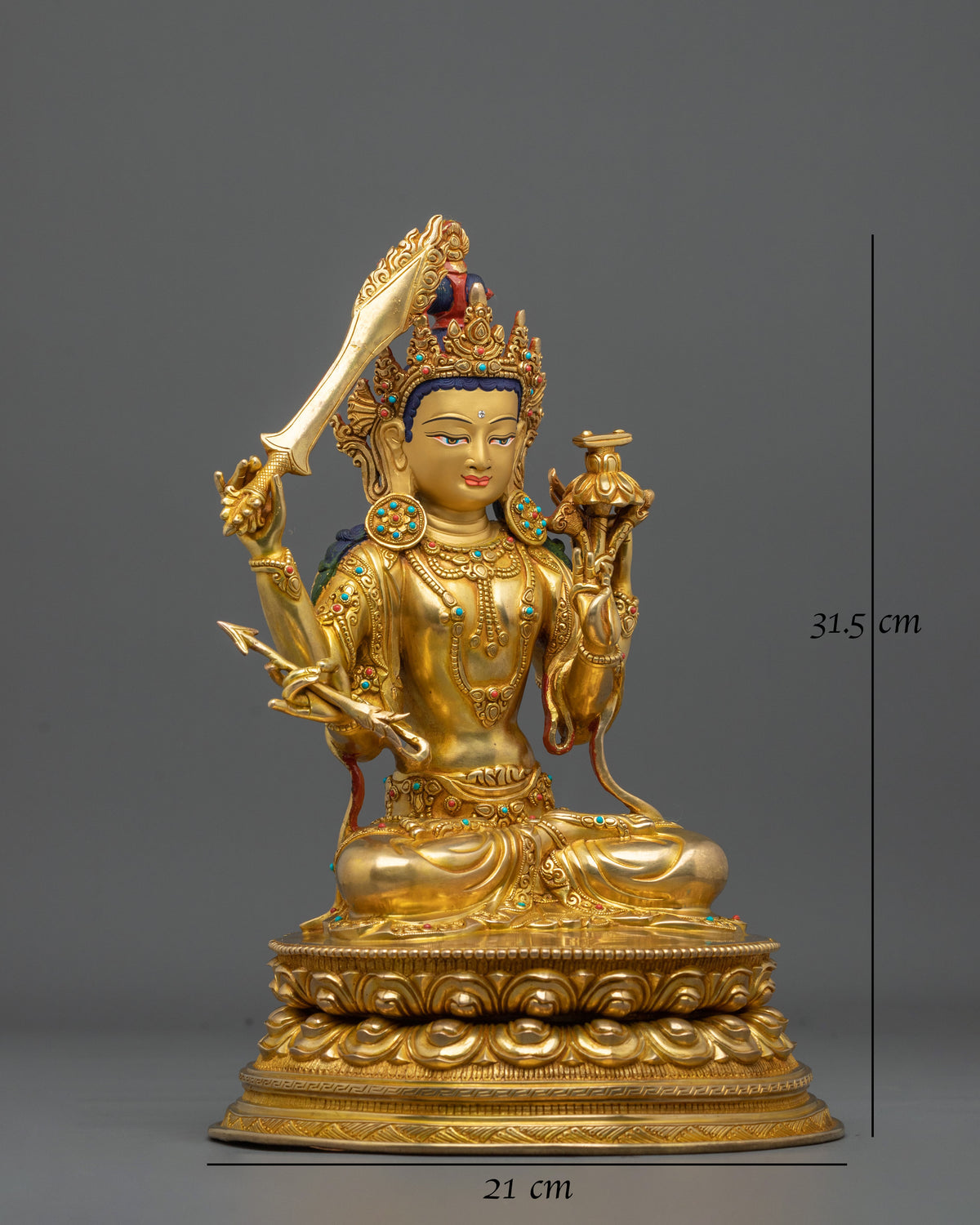 Maha Manjushri Statue | Tibetan Buddhist Wisdom Sculpture