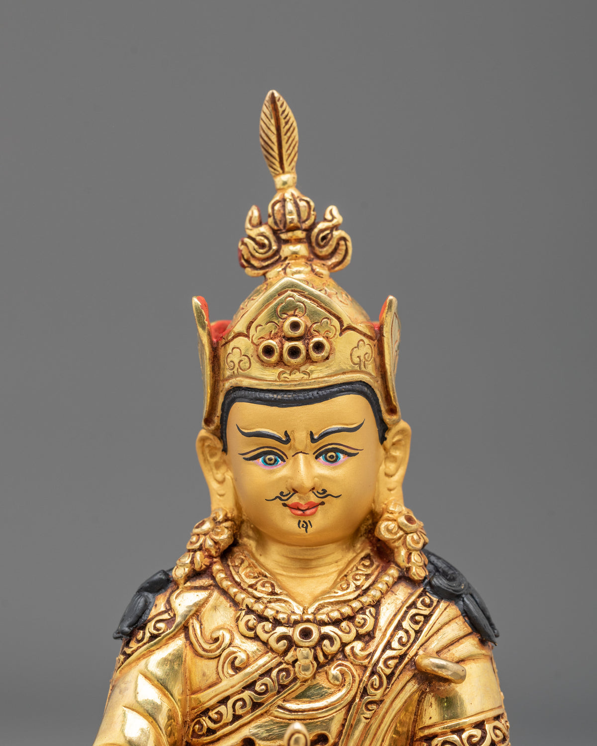 Guru Rinpoche Traditional Buddhist Statue | Tibetan Dharma Master Sculpture