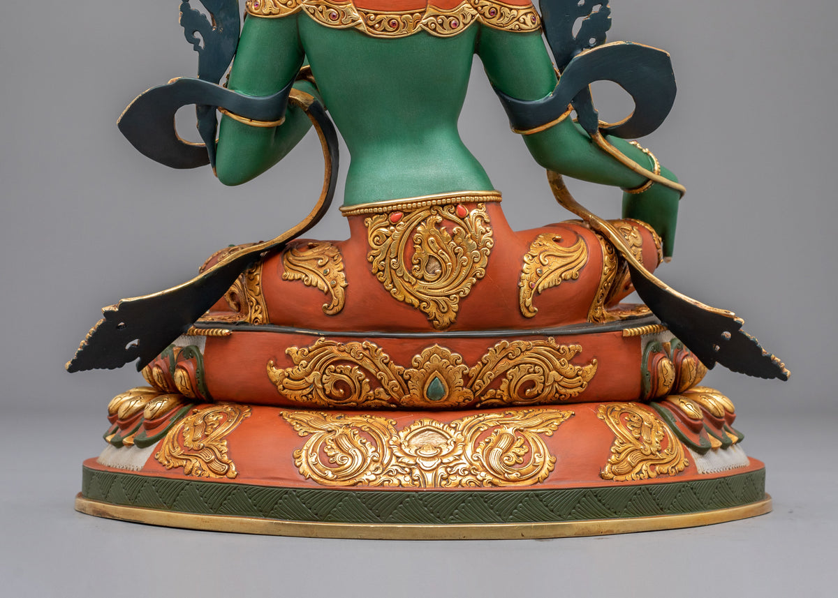 Green Tara Swift Compassion Sculpture | Goddess of Protection and Mercy