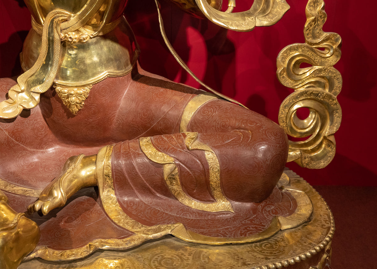 Majestic Copper Sculpture of Green Tara | Goddess of Compassion