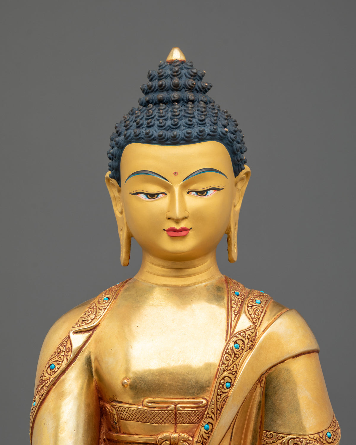 Statue of Shakyamuni Buddha the Enlightened One | 24K Gold Gilded