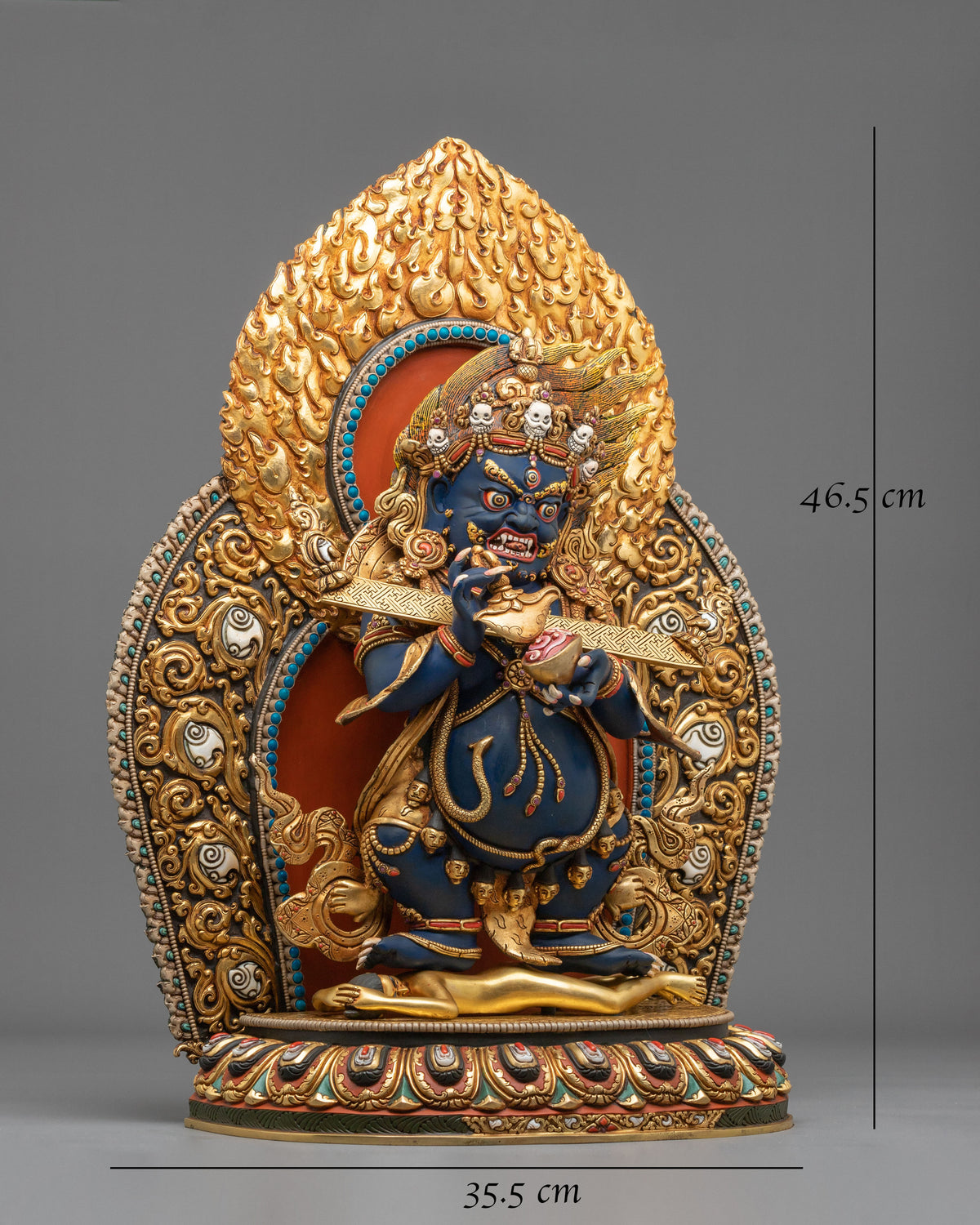 Shakya Mahakala Fierce Dharma Statue | Protector of the Sakya Buddhist Tradition