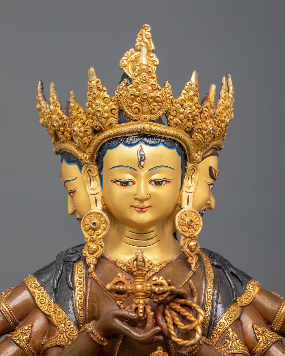 Tibetan Sculpture of Namgyalma | Copper Statue with 24K Gold Gilded