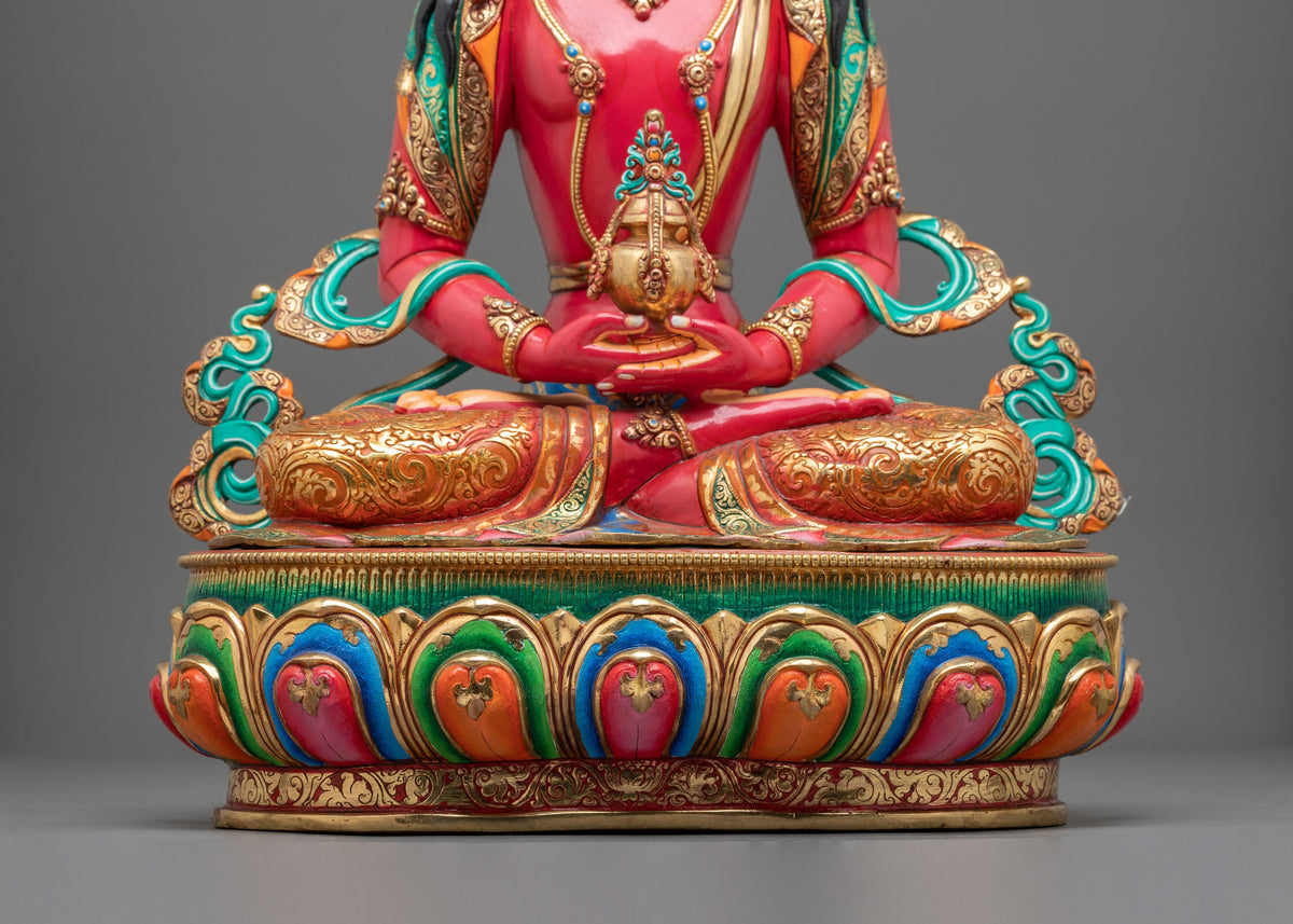 Amitayus Traditional Copper Statue | | Buddha of Infinite Life and Longevity