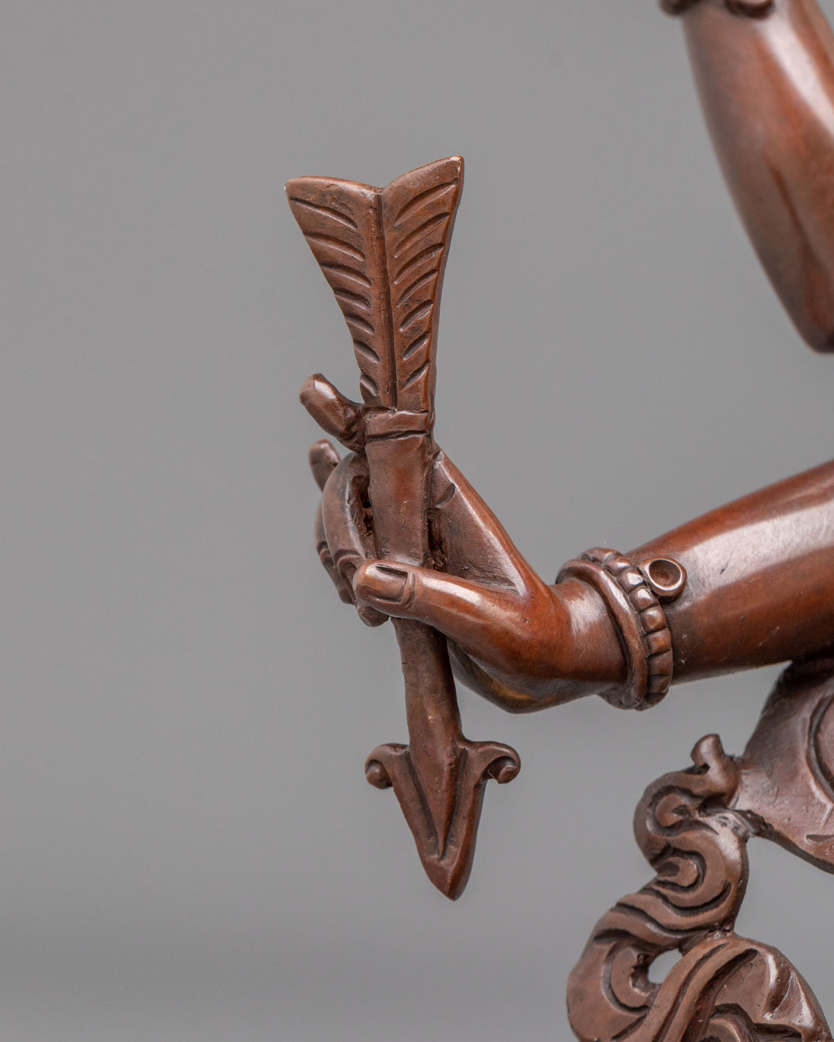 Namgyalma Three Faced Goddess Statue | Oxidized Copper Buddhist Sculpture