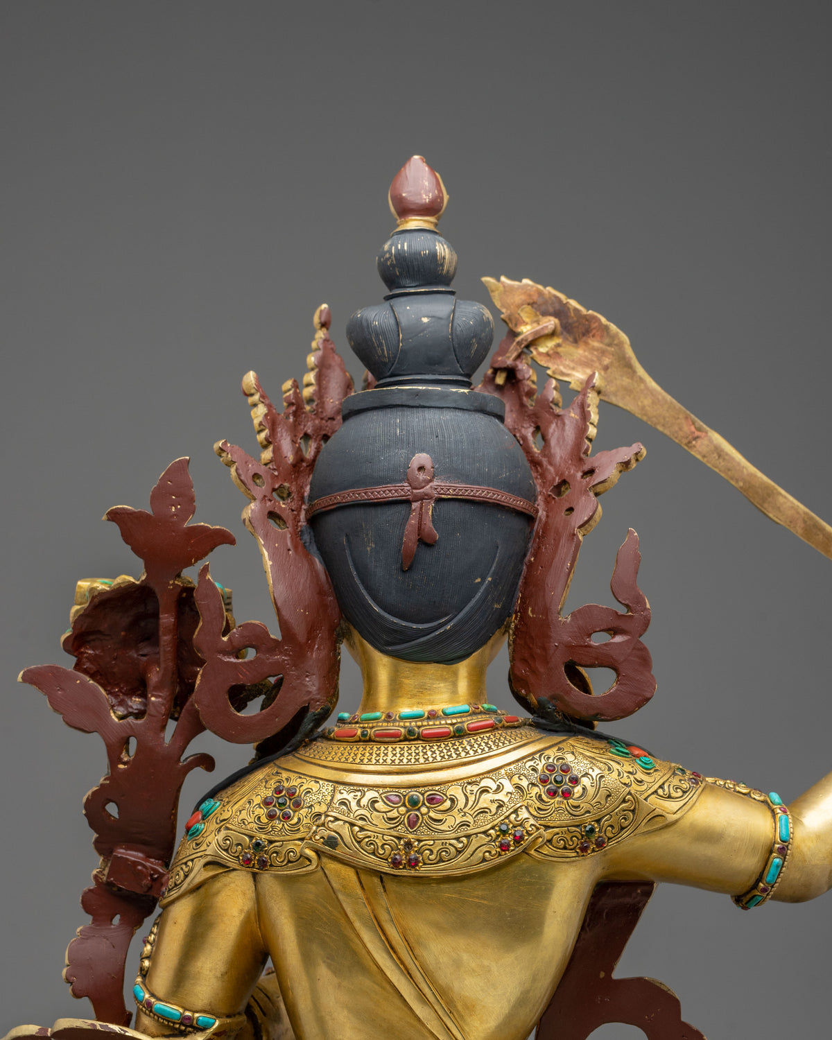 Buddhist Deity Manjushri Sculpture for Altar | Buddhist Artwork for Meditation